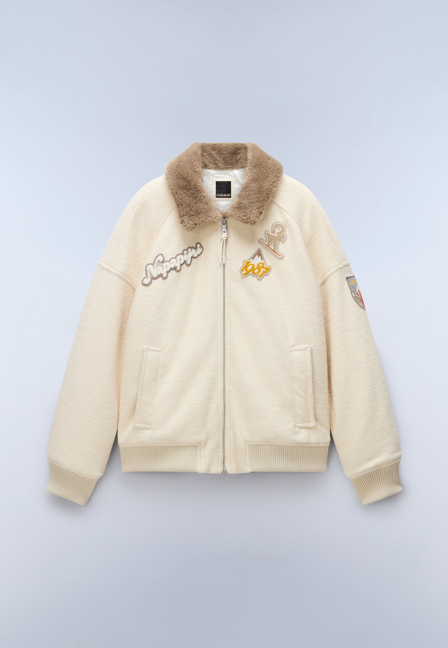 Cazadora Bómber de Lana Tovel Blanco