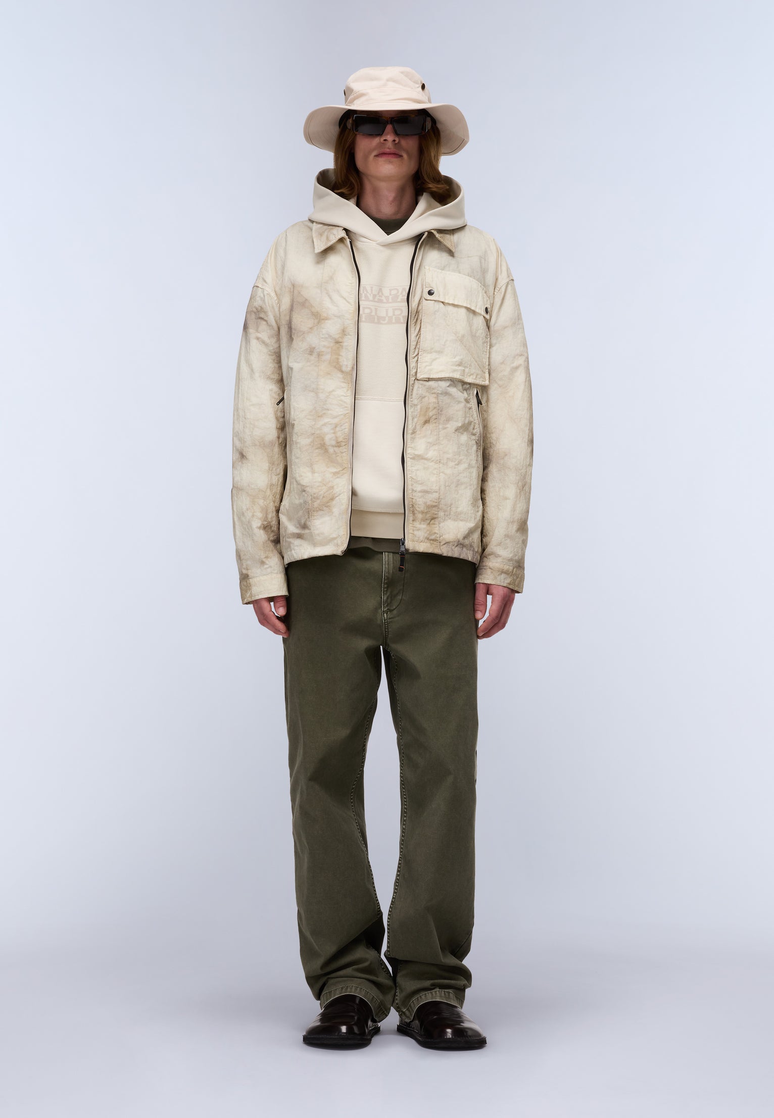 French Terry Kapuzenpullover Comel Beige