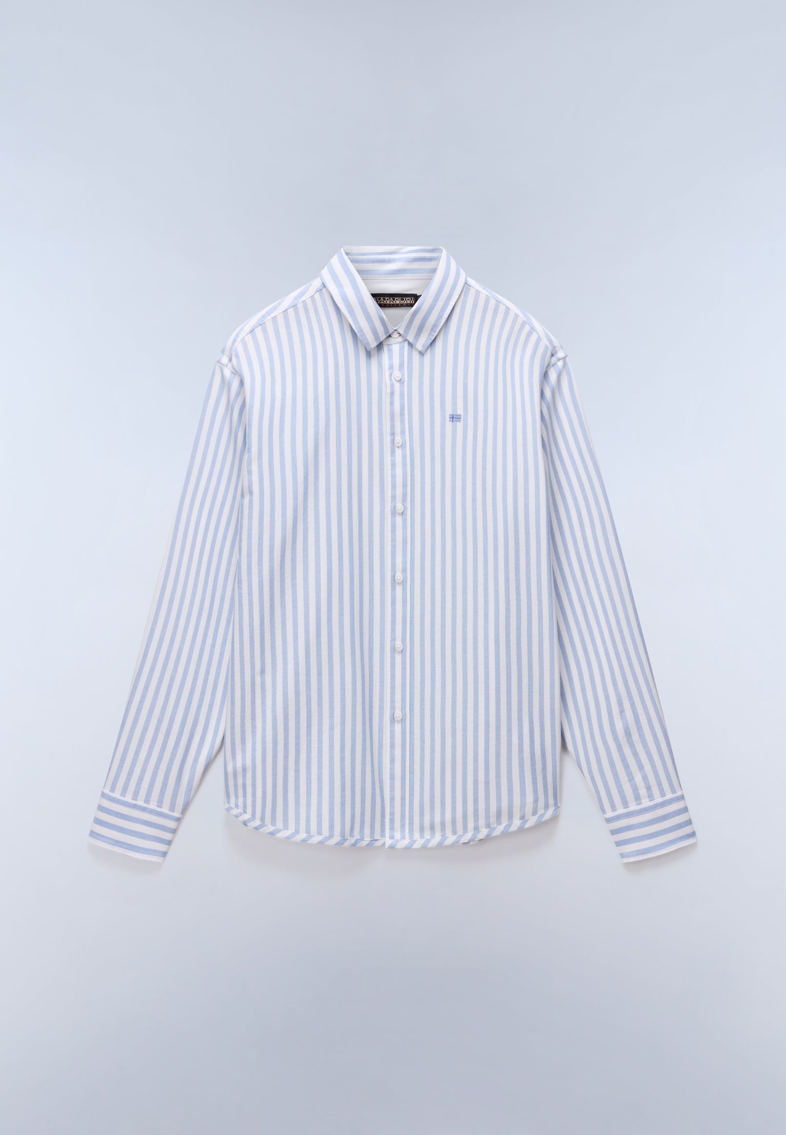 Terra Long Sleeve Oxford Cotton Shirt Blue Stripe SD5
