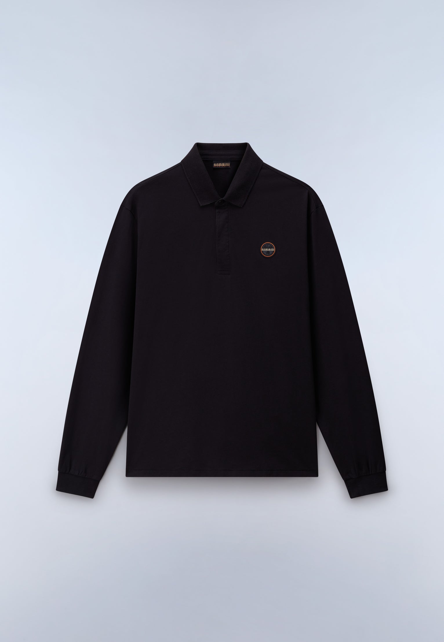 Langärmeliges Jersey-Poloshirt Badge