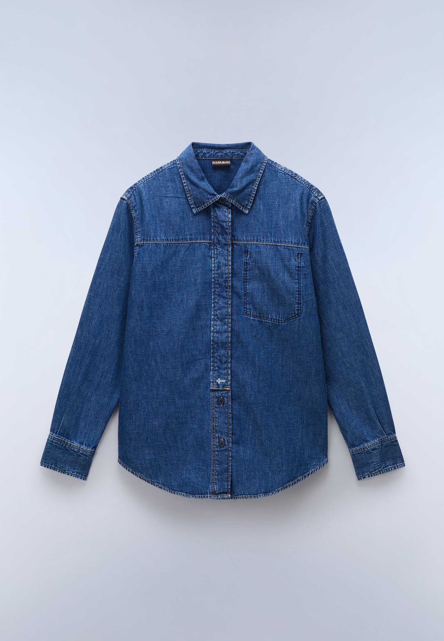 Cimonde Denim Long Sleeve Shirt Dark Blue