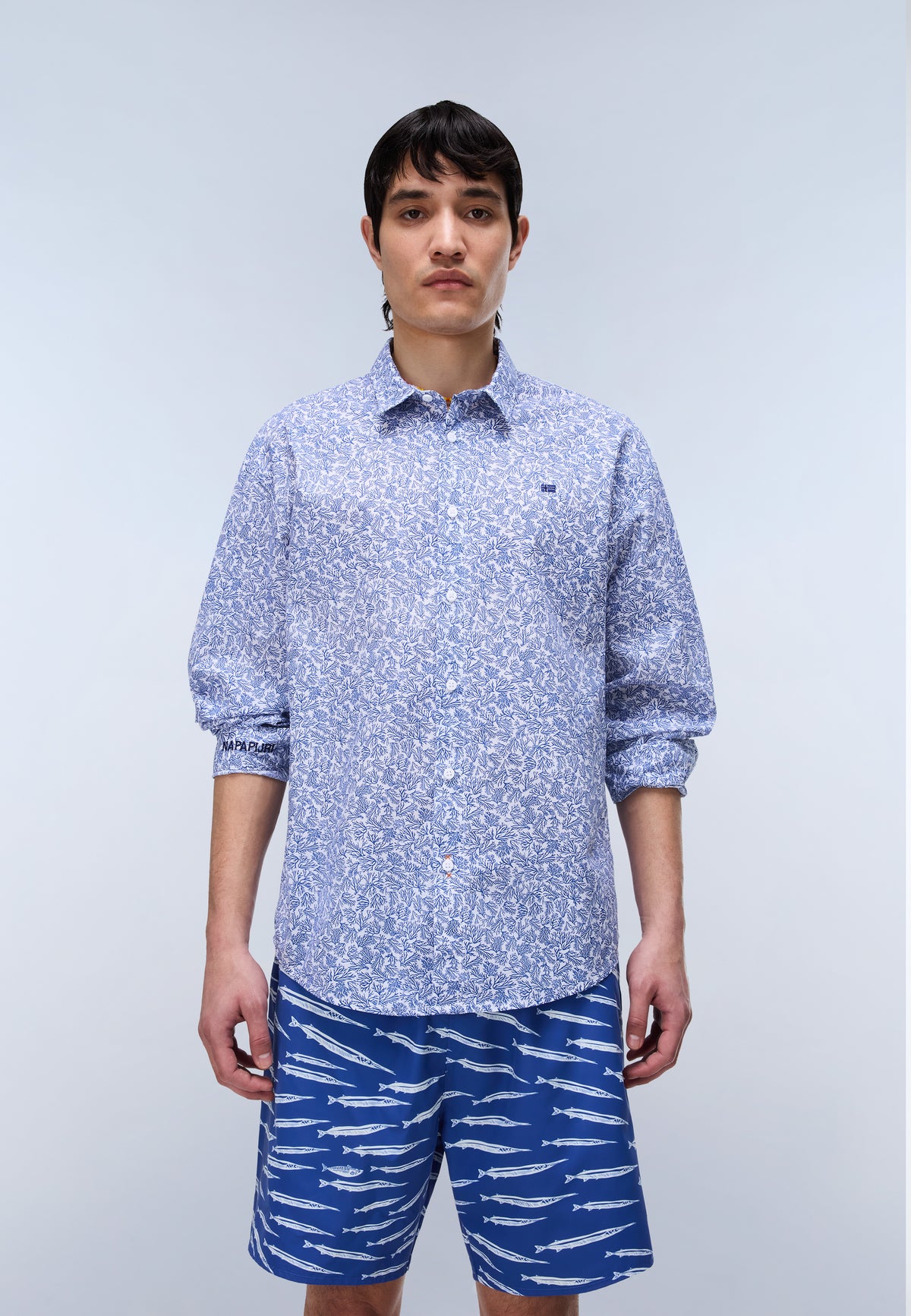 Elior Long Sleeve Print Shirt Blue FA6 - 4