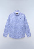 Elior Long Sleeve Print Shirt Blue FA6 - 1
