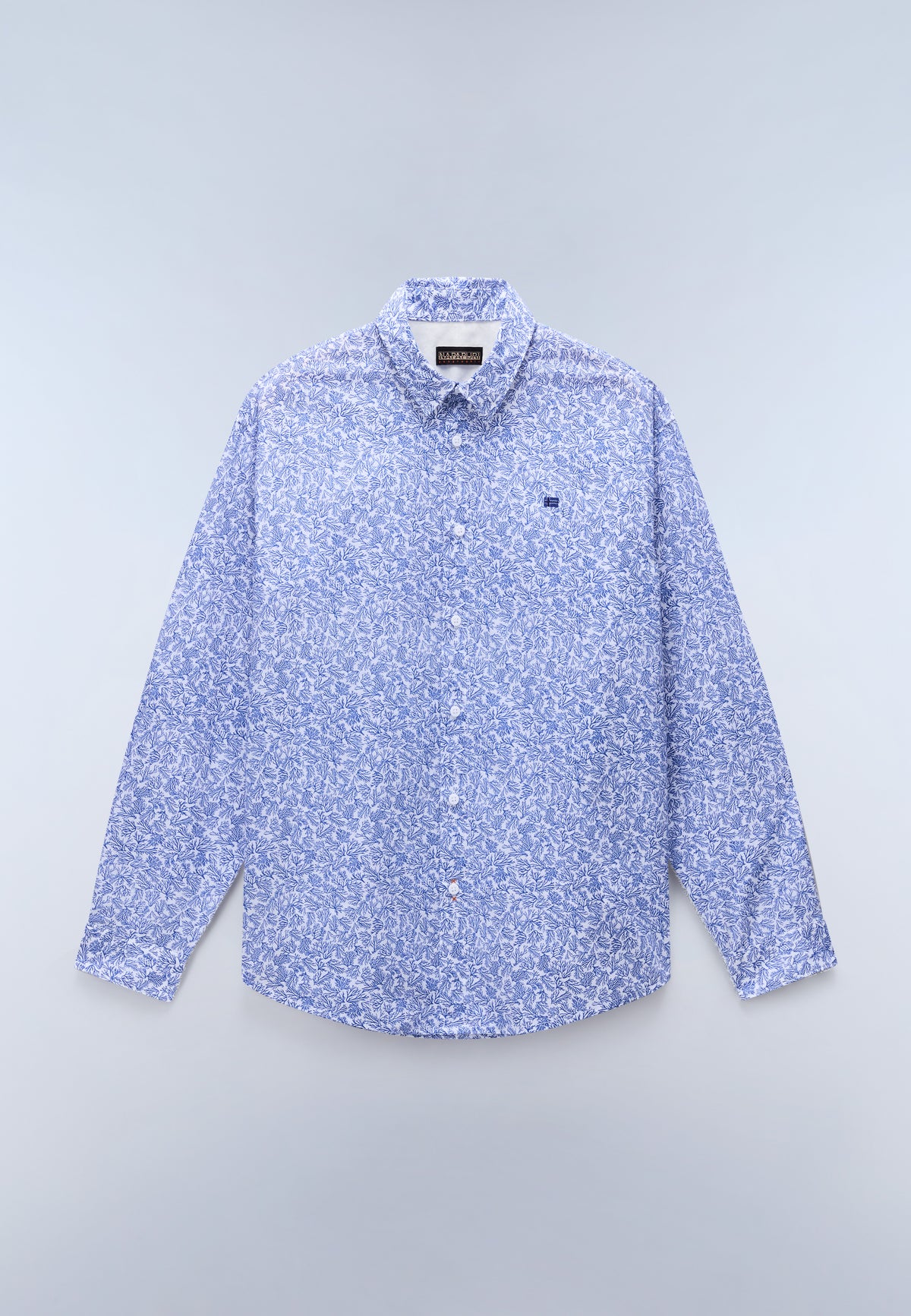 Elior Long Sleeve Print Shirt Blue FA6 - 1