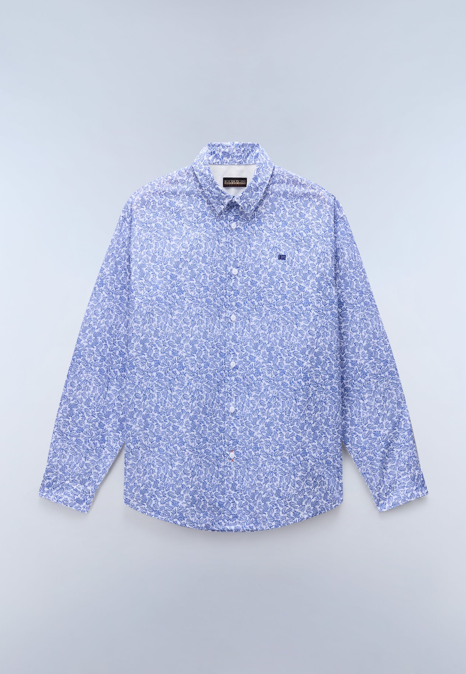 Elior Long Sleeve Print Shirt Blue FA6