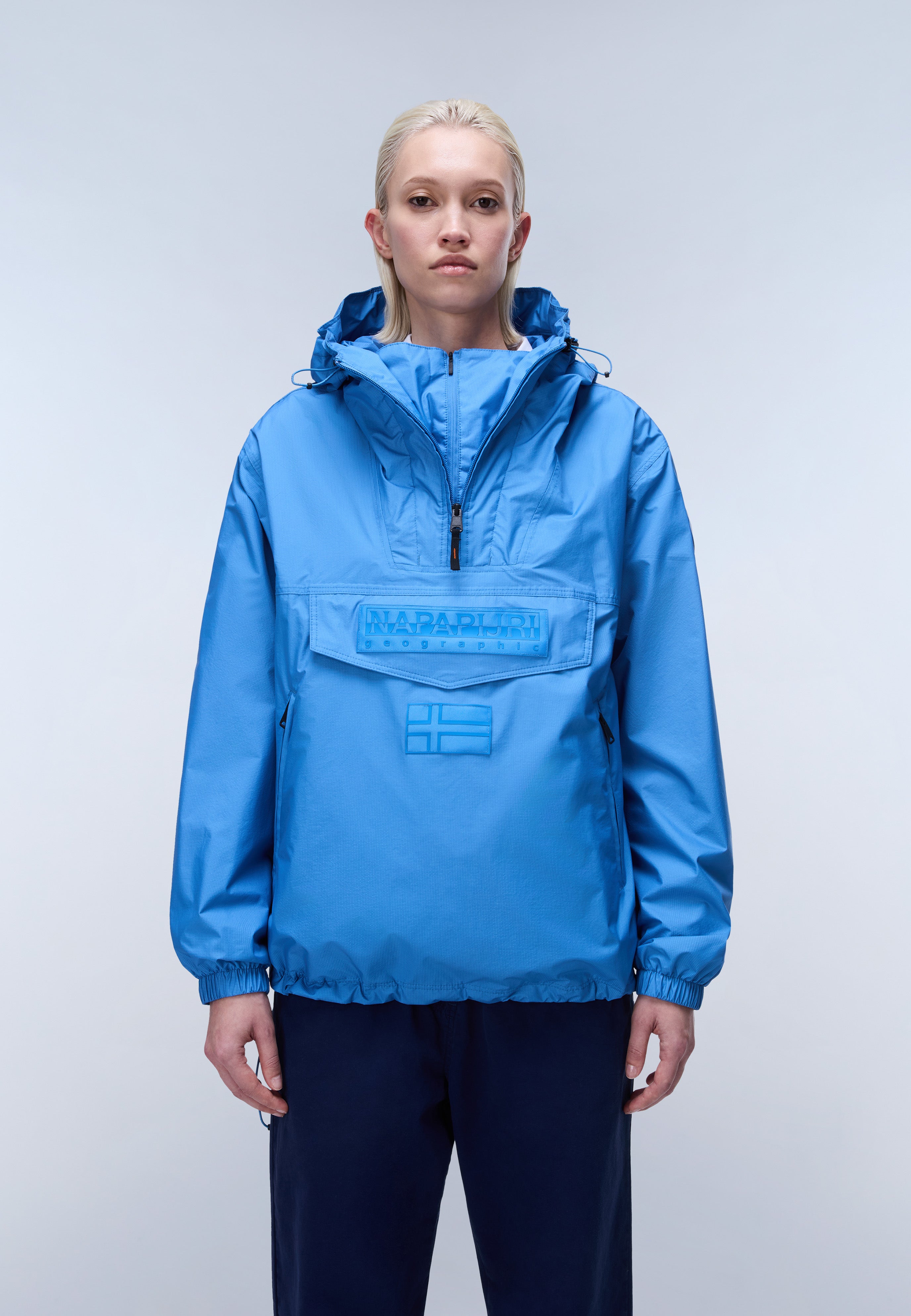 Napapijri Rainforest Next Summer Anorak Jacket Unisex Men Light Blue
