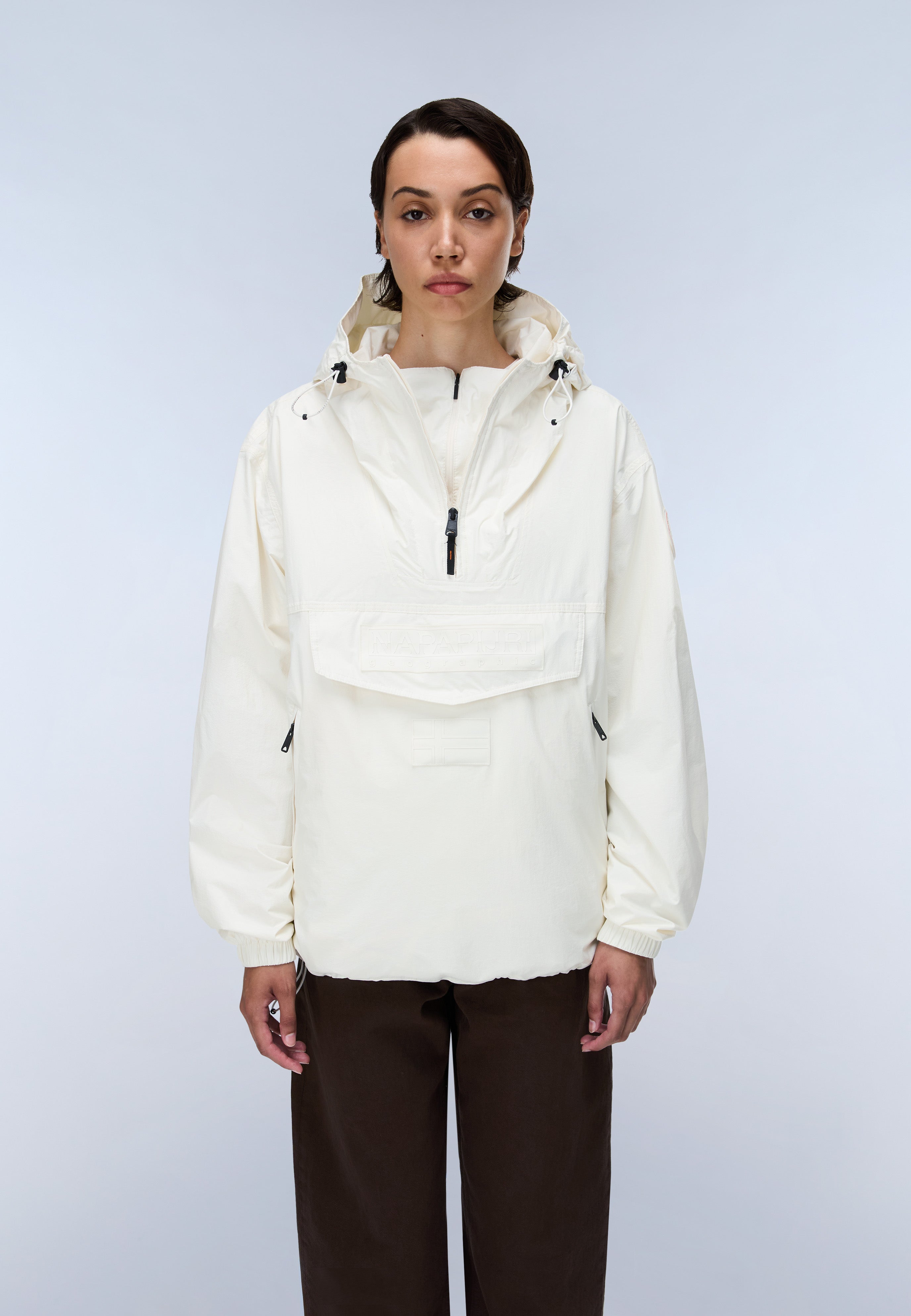 NAPAPIJRI ホワイト ナイロンジャケット Sサイズ SUMMER Rainforest Next Summer Anorak Jacket Unisex - White Whisper