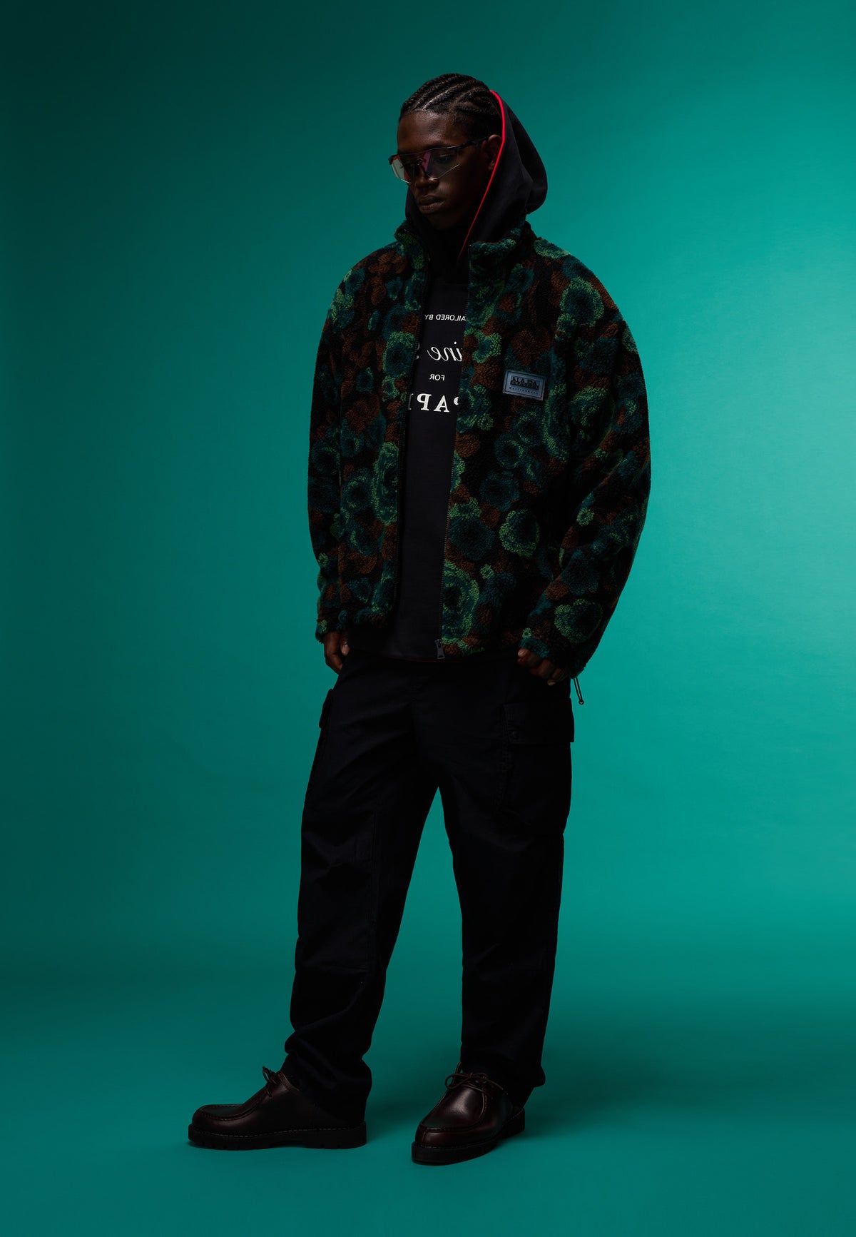 Emin Jacquard Full-Zip Fleece Green - 2