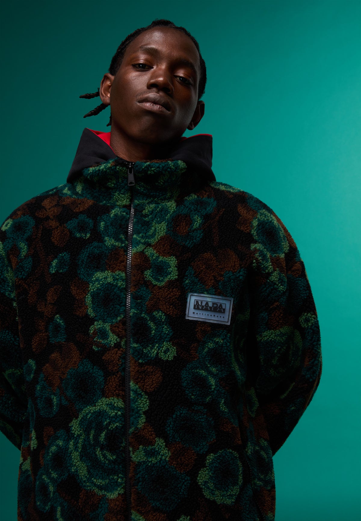 Emin Jacquard Full-Zip Fleece Green - 4