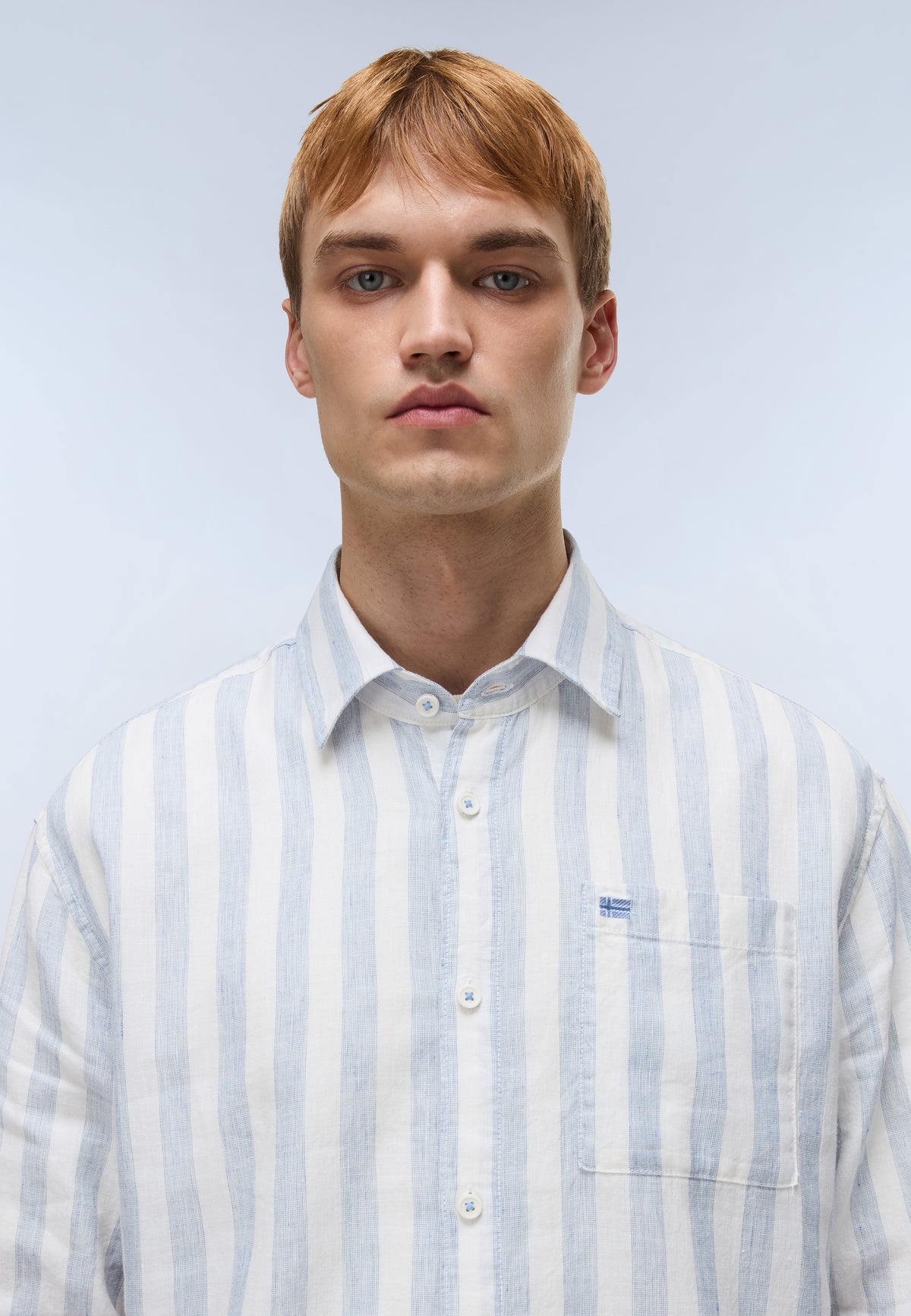 Brolio Long Sleeve Shirt Blue Stripe SE9 - 2
