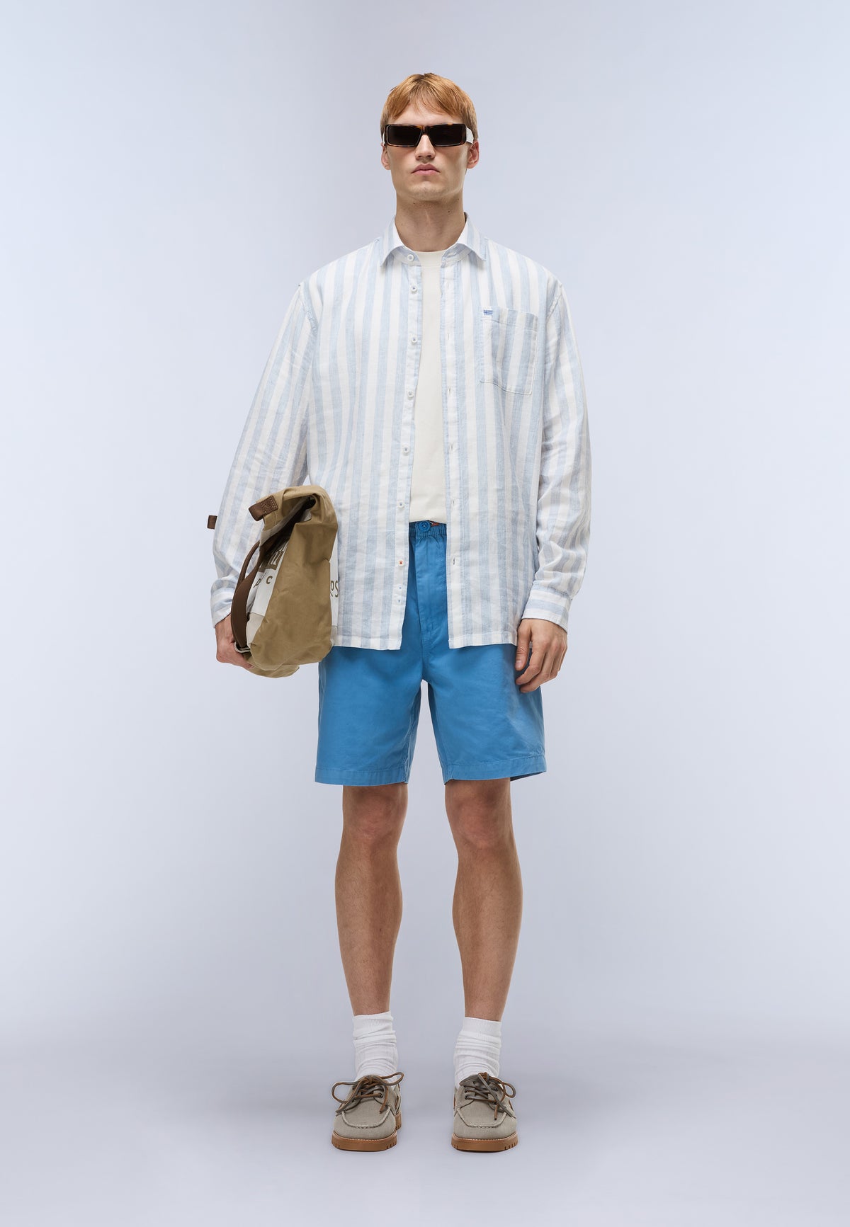Brolio Long Sleeve Shirt Blue Stripe SE9 - 3