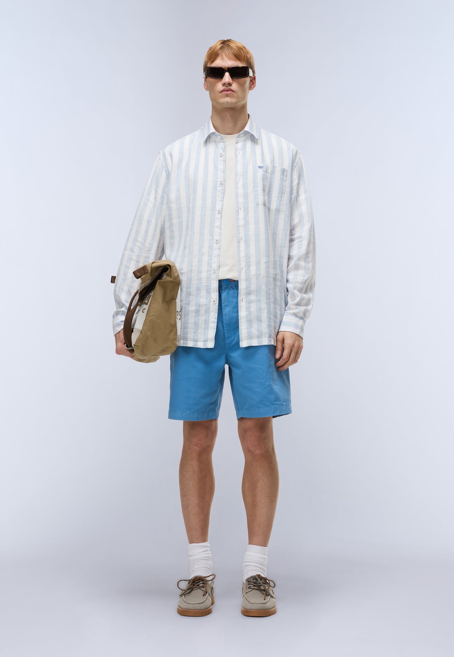Brolio Long Sleeve Shirt Blue Stripe SE9