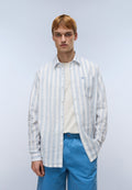Brolio Long Sleeve Shirt Blue Stripe SE9 - 4