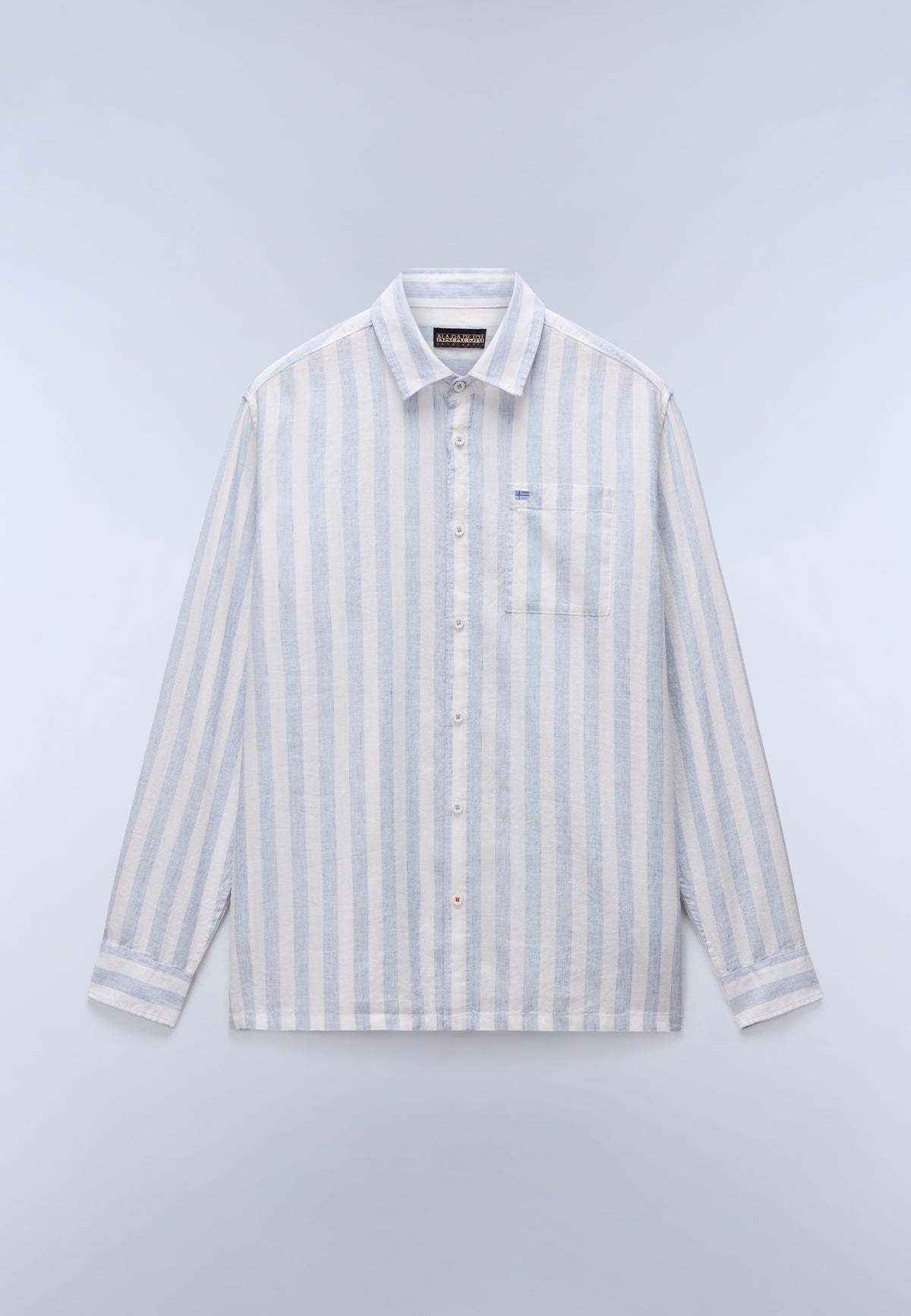 Brolio Long Sleeve Shirt Blue Stripe SE9 - 1