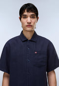 Camisa de Manga Corta de Lino Dark Blue - 2