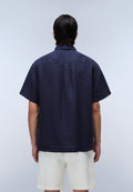 Camisa de Manga Corta de Lino Dark Blue - 4