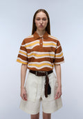 Niobium Short Sleeve Polo Brown Stripe SED - 4
