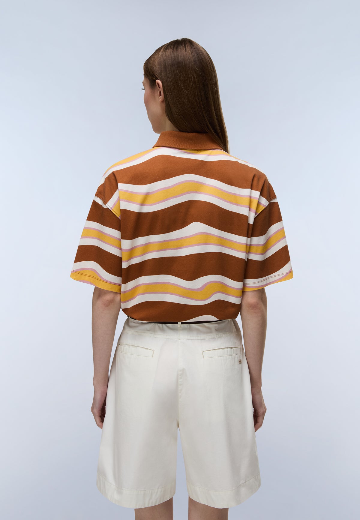 Niobium Short Sleeve Polo Brown Stripe SED - 5