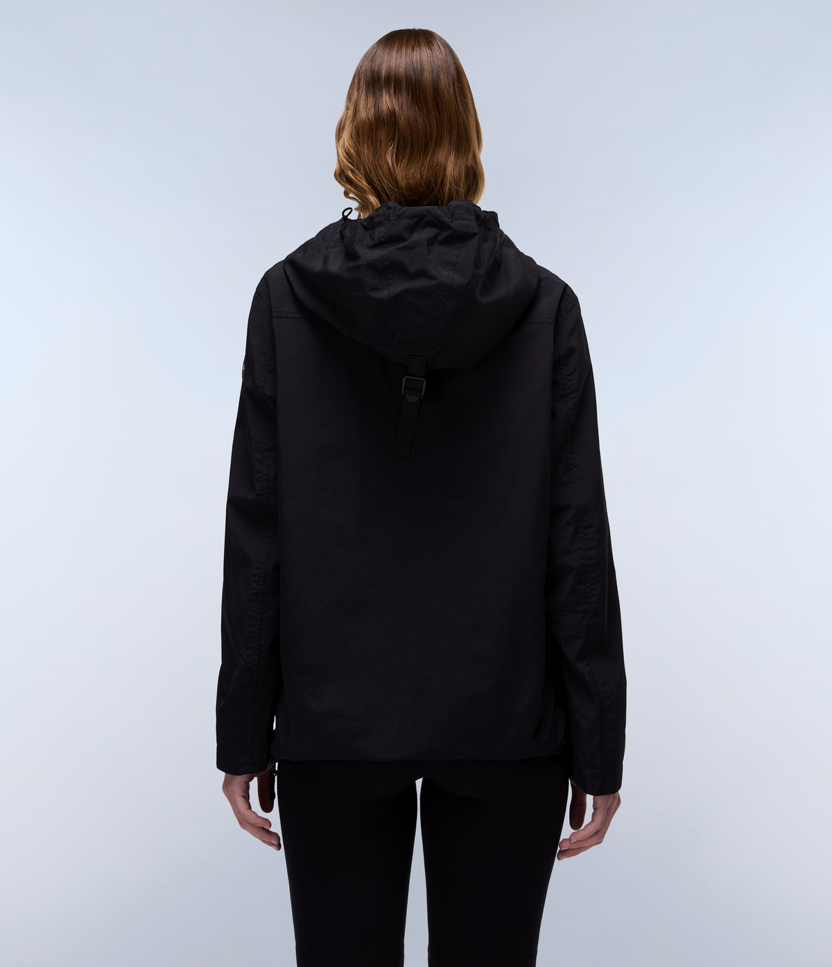 NAPAPIJRI フード付きプルオーバー ブラック Rainforest Pocket Summer Anorak Jacket