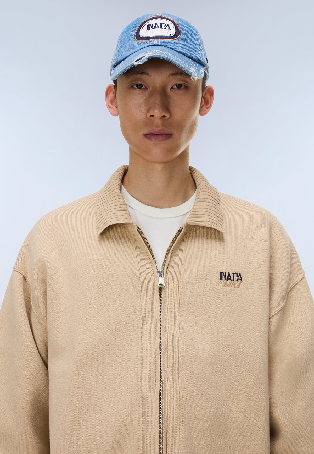 Optical Full-Zip Jumper Beige - 2