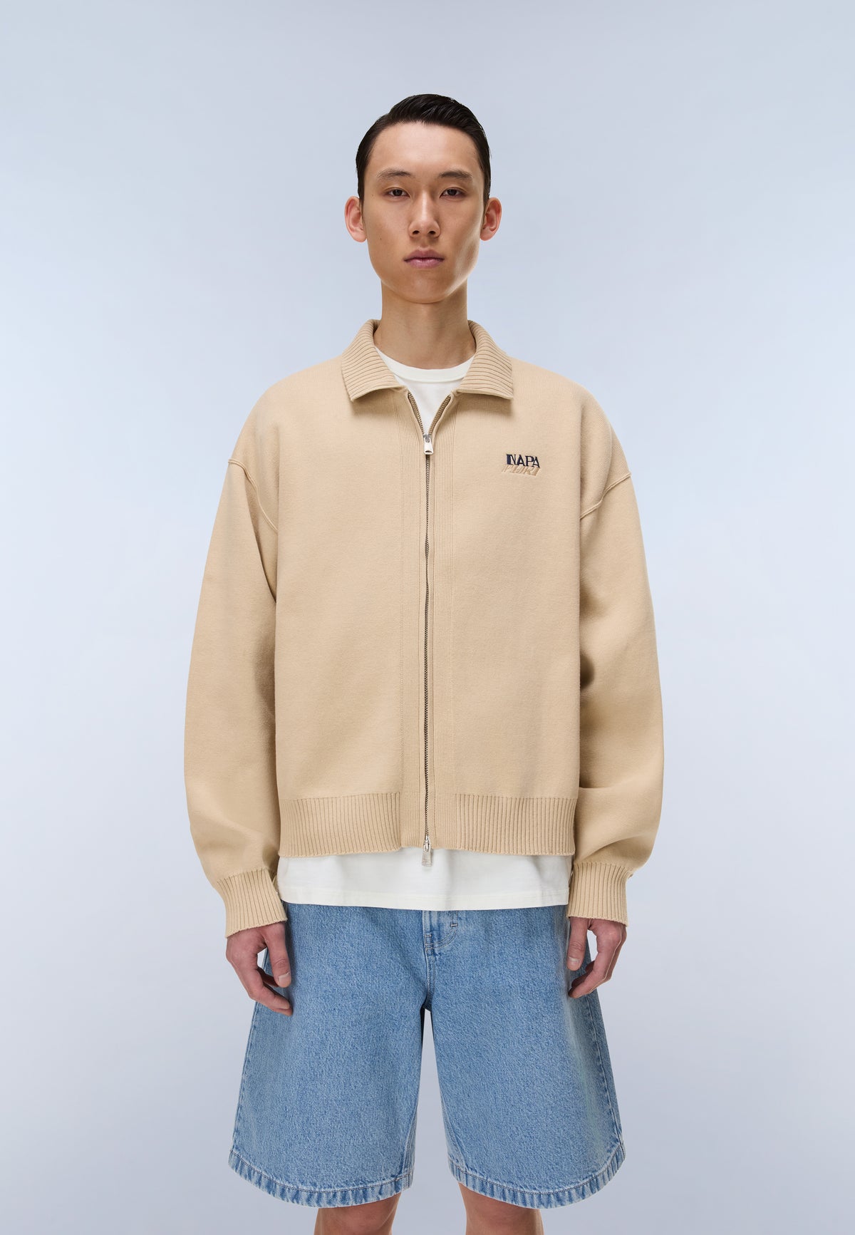 Optical Full-Zip Jumper Beige - 4