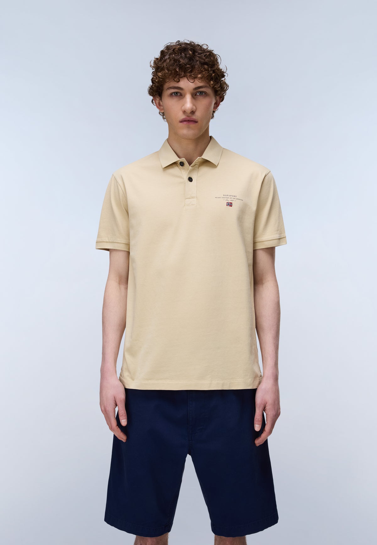 Polo de Punto de Manga Corta Elbas Beige - 2