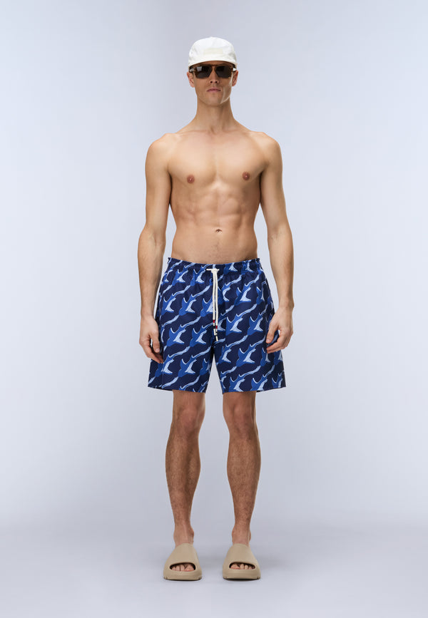 Elior Print Swimming Trunks Blue FA4