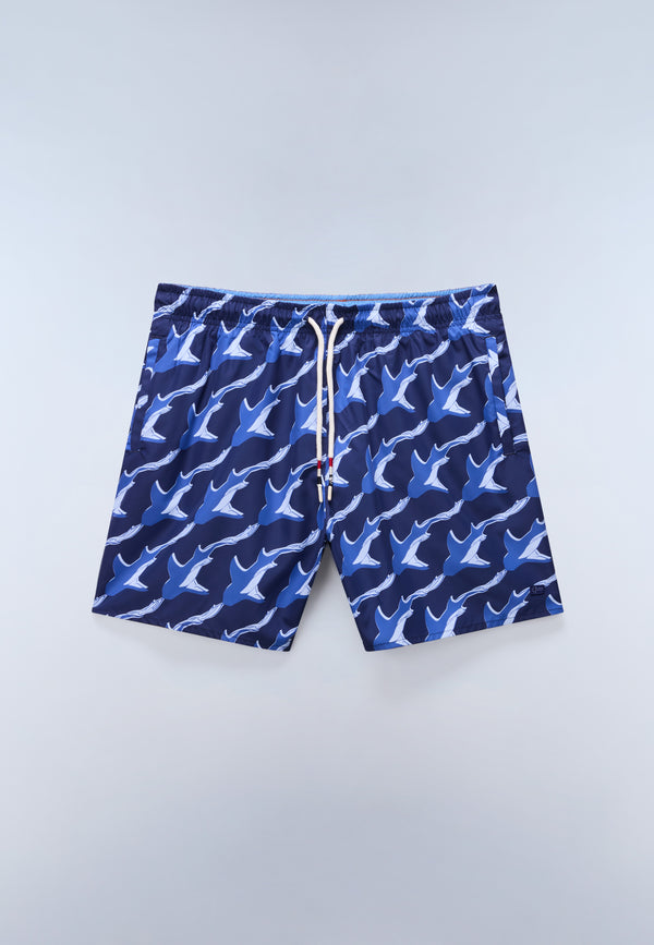 Elior Print Swimming Trunks Blue FA4