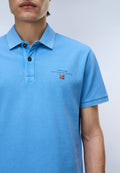 Polo de Piqué de Manga Corta Elbas Azul Claro - 4