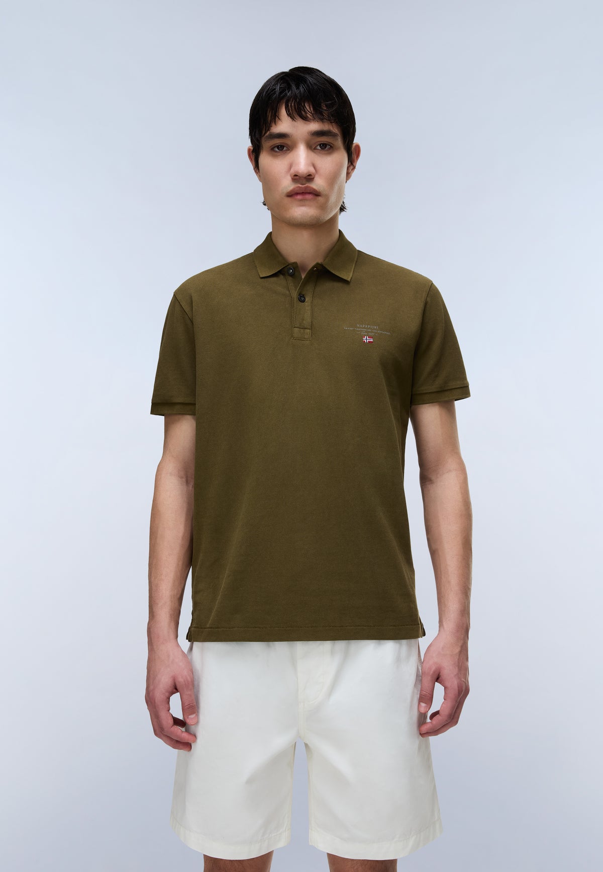 Polo de Piqué de Manga Corta Elbas Verde Oliva Scuro - 2
