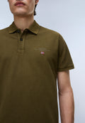 Polo de Piqué de Manga Corta Elbas Verde Oliva Scuro - 4