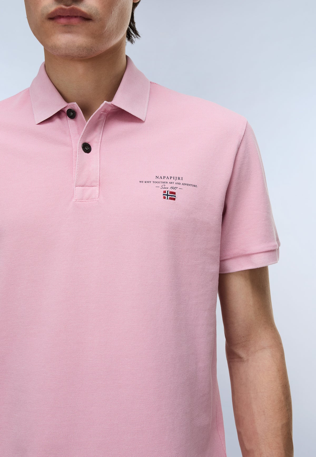 Polo de Piqué de Manga Corta Elbas Rosado - 4