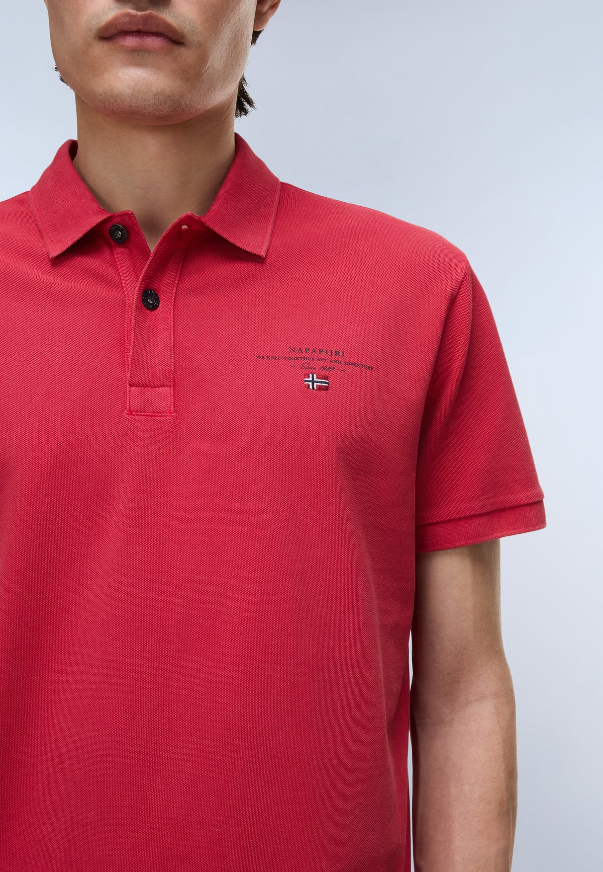 Polo de Piqué de Manga Corta Elbas Rojo - 4