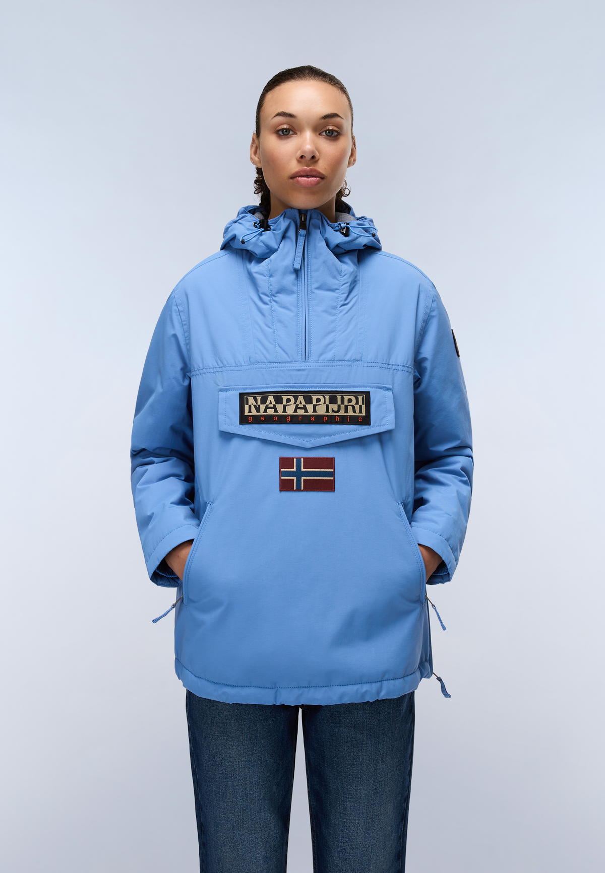 Rainforest Pocket Winter Anorak Jacket Blue Riviera - 4