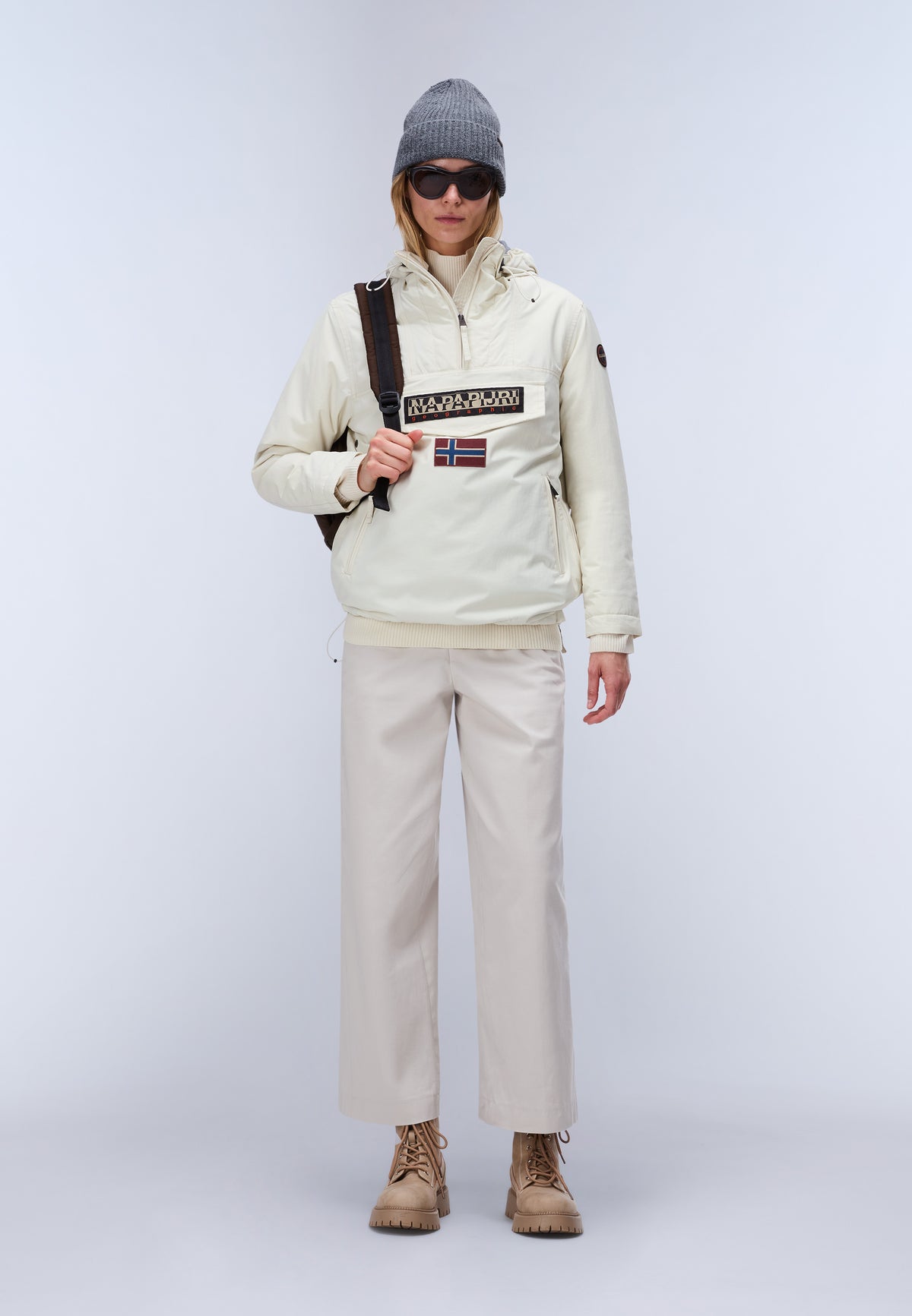 Rainforest Pocket Winter Anorak Jacket White - 3