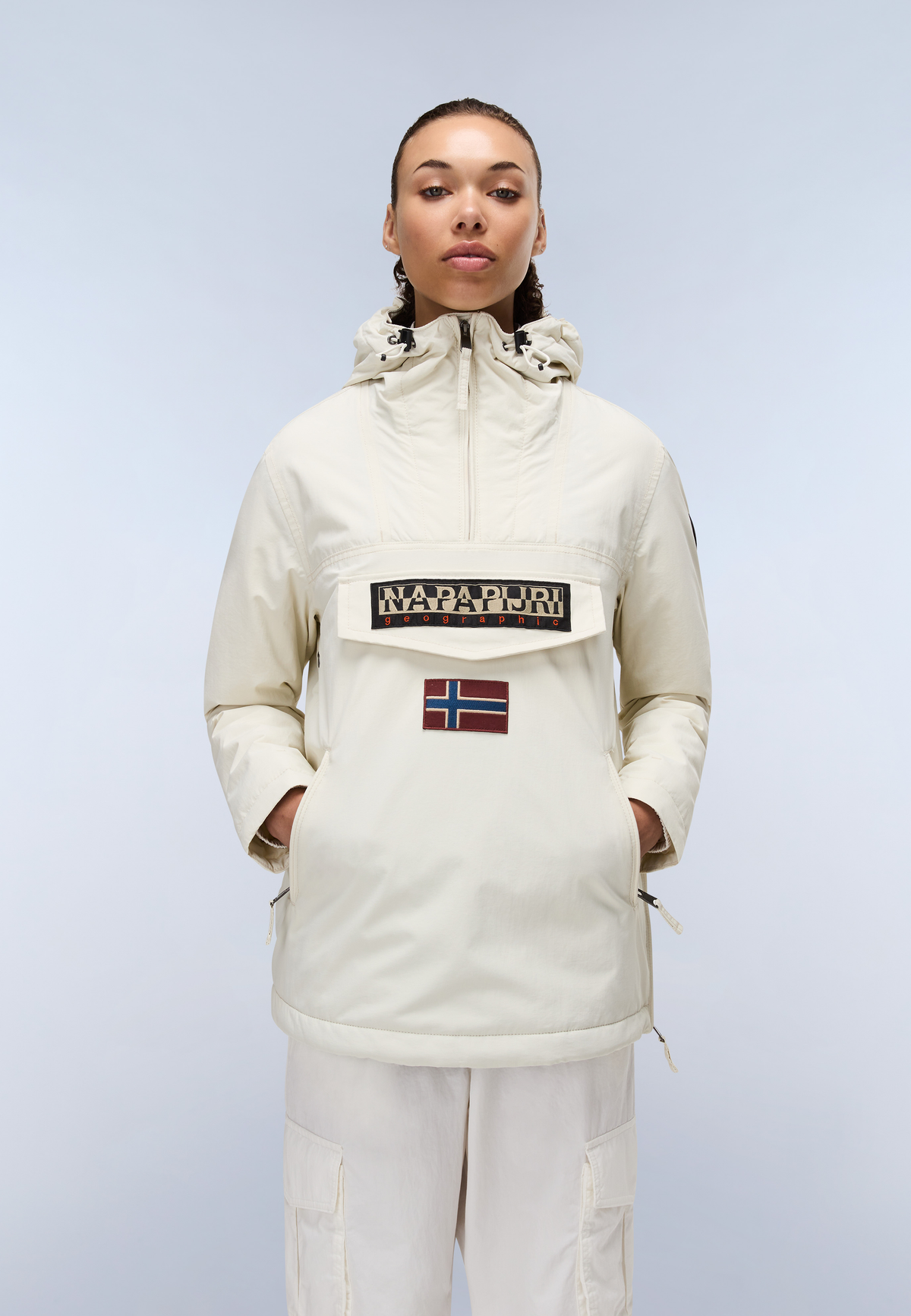 Rainforest Pocket Winter Anorak Jacket Beige - 4