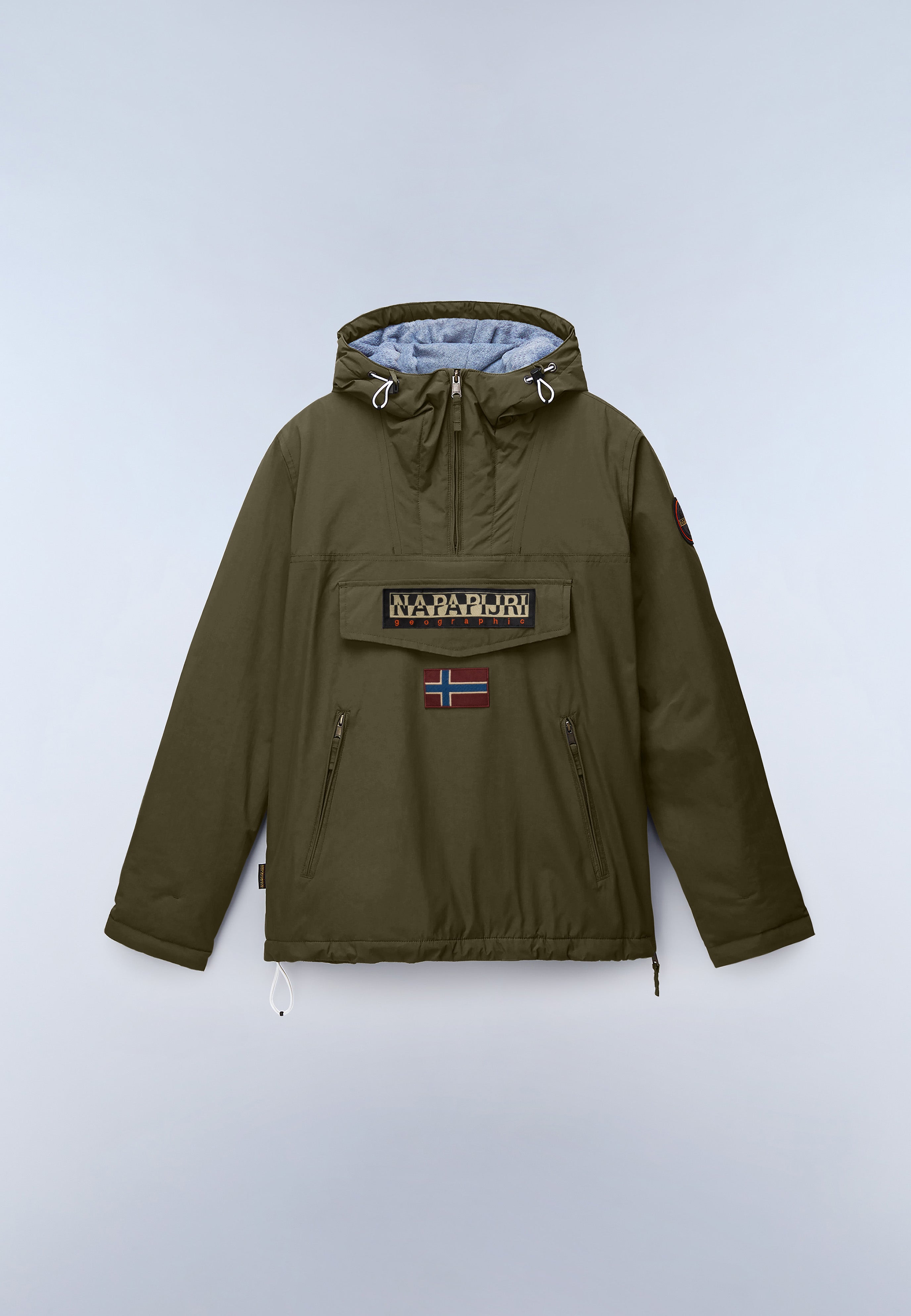 Napapijri Rainforest Pocket Winter Anorak Jacket Men Green Olive Night