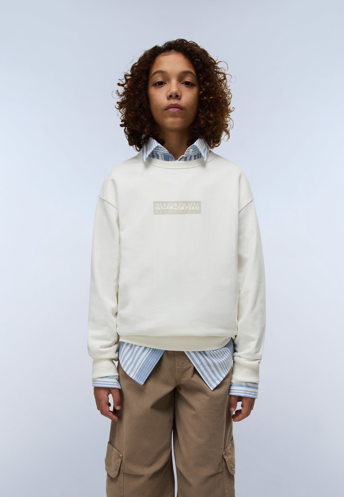 Sudadera New Box Logo French Terry Blanco Whisper - 3