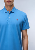 Polo de Manga Corta de Piqué Ealis Azul Claro - 4