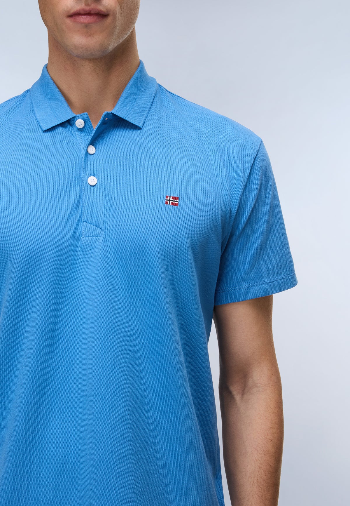 Polo de Manga Corta de Piqué Ealis Azul Claro - 4