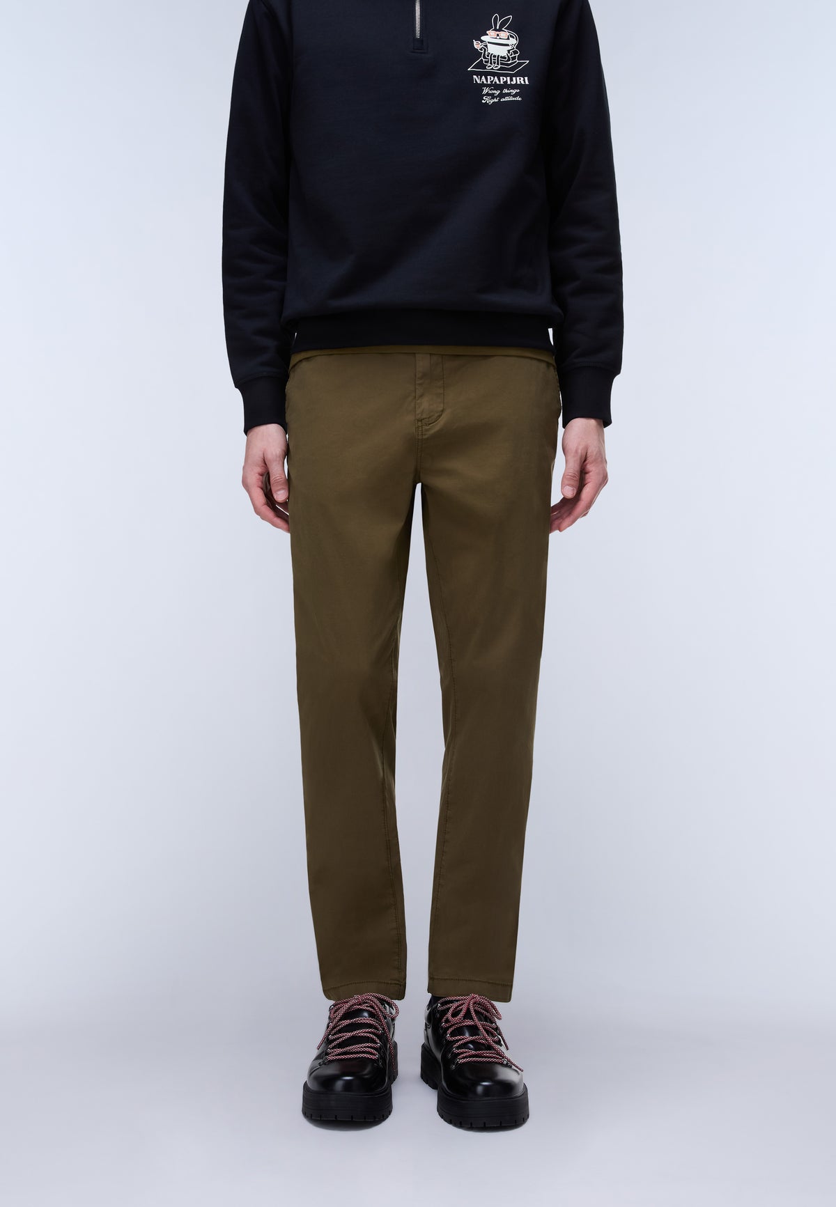 Pantalón Chino de Verano Puyo Verde Oliva Scuro - 2