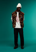 Emin Jacquard Fleece Vest Brown - 2