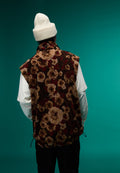Emin Jacquard Fleece Vest Brown - 5