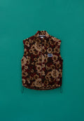 Emin Jacquard Fleece Vest Brown - 1