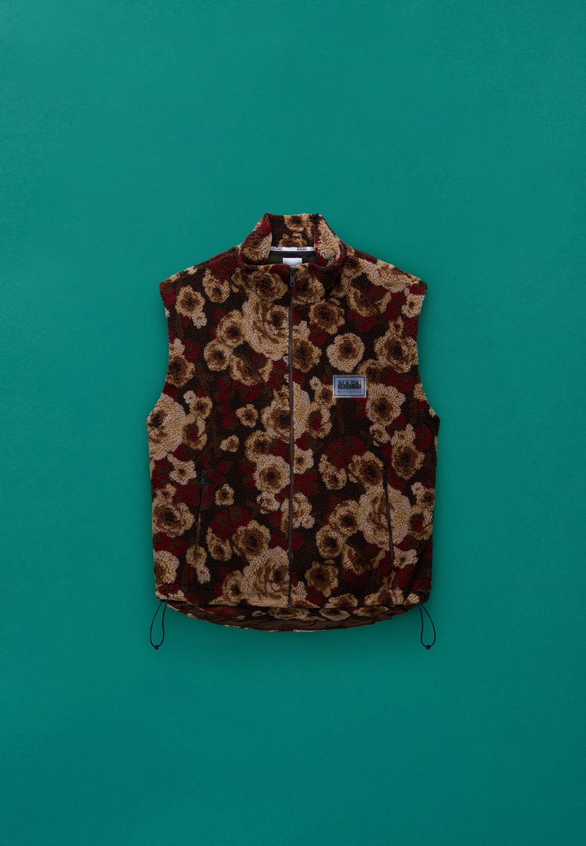 Emin Jacquard Fleece Vest Brown - 1