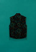 Emin Jacquard Fleece Vest Green - 3