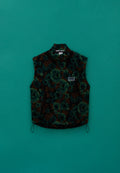 Emin Jacquard Fleece Vest Green - 1