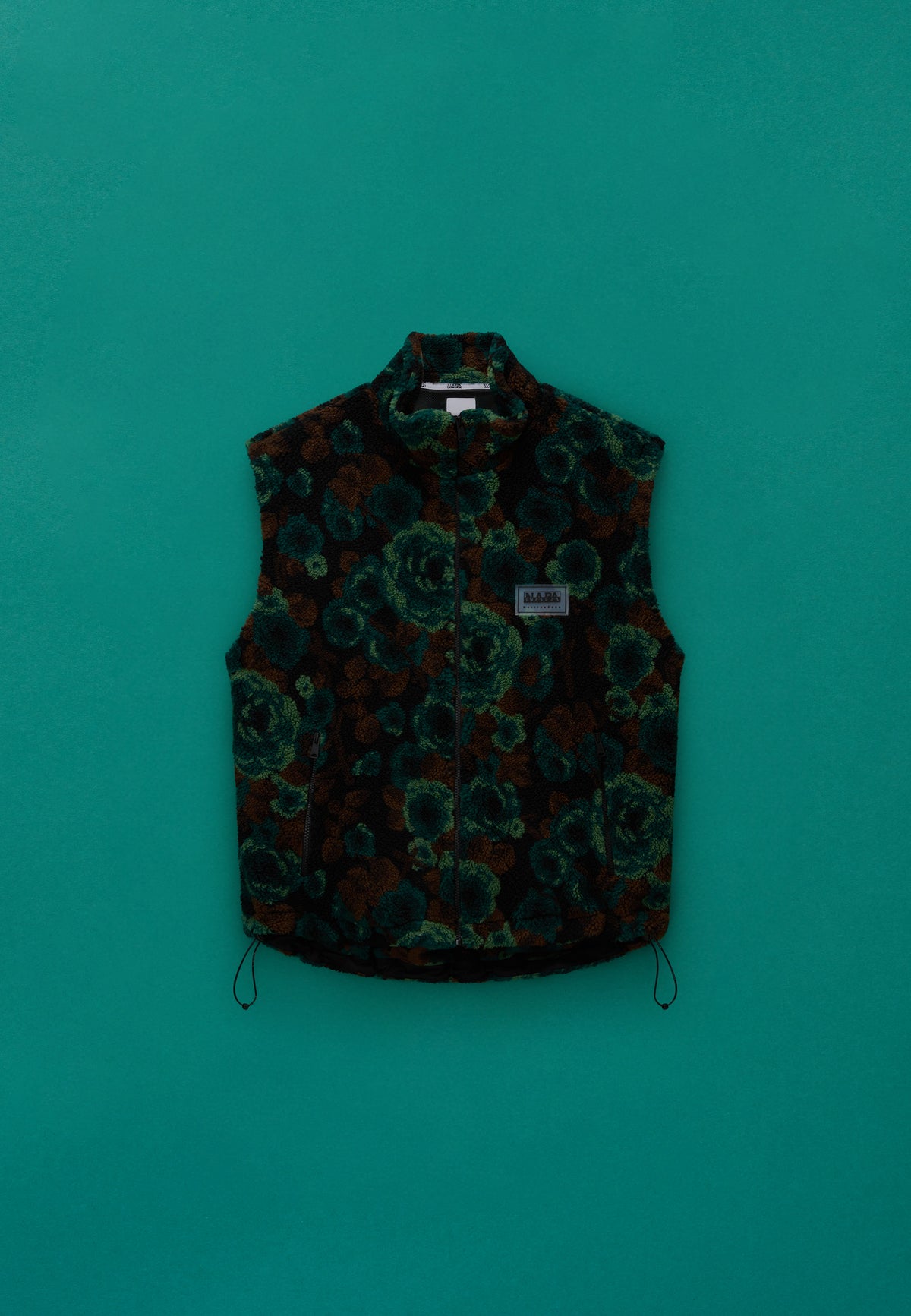 Emin Jacquard Fleece Vest Green - 1