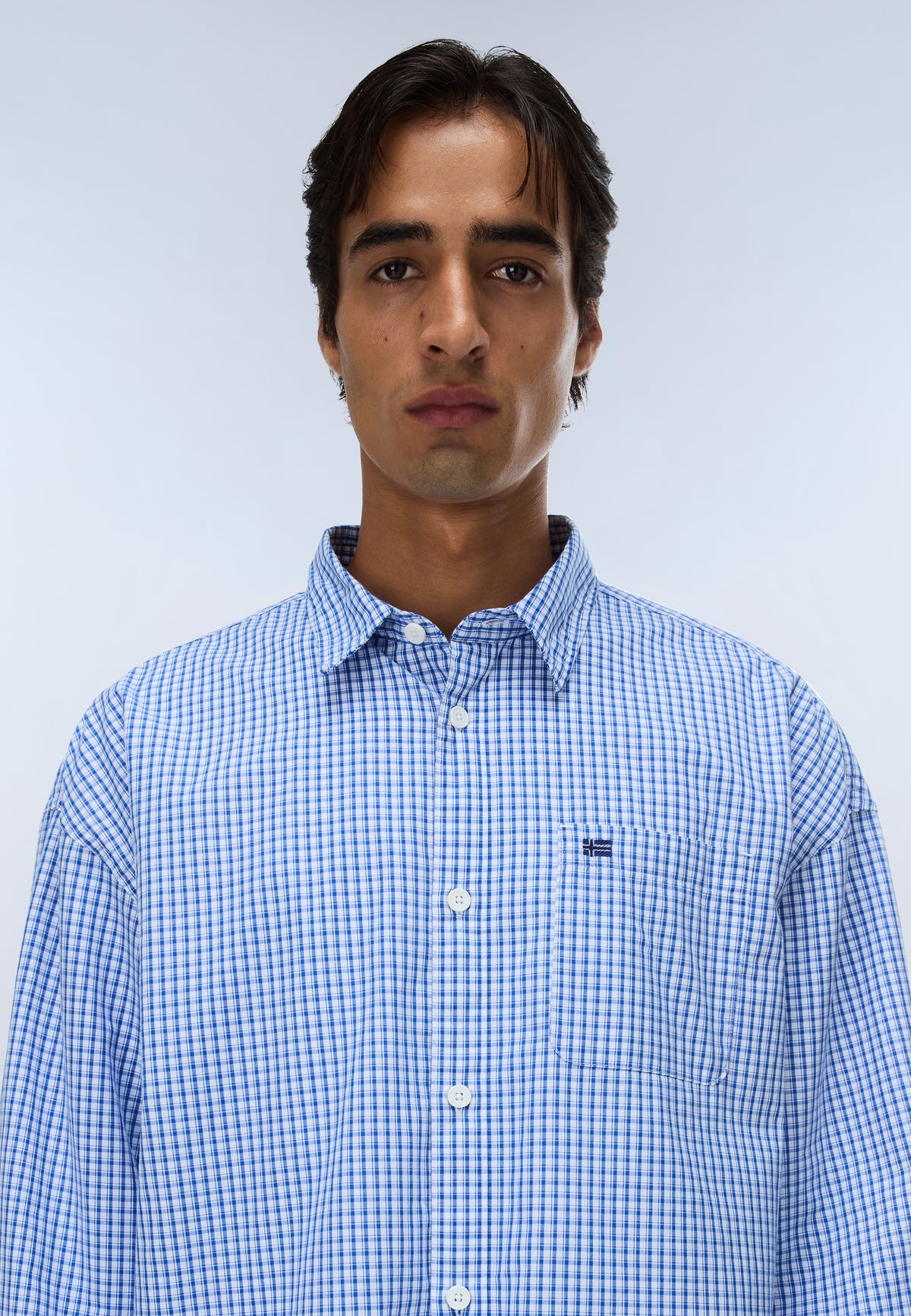 Eos Long Sleeve Shirt Blue Check CIN - 2