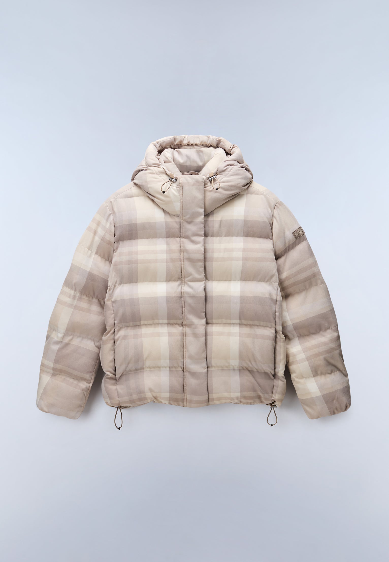 Glane Check Puffer Jacket Beige Check
